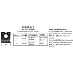Escuadra soporte bobina para W y B