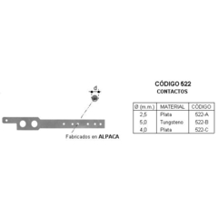 Platino  d= 5,0 mm.  de Tungsteno.