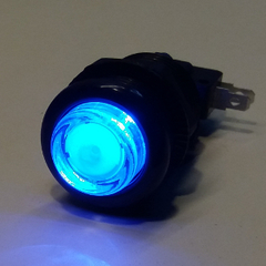 BOTÓN LUMINOSO AZUL CON MARCO NEGRO