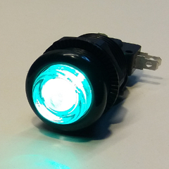 BOTÓN LUMINOSO VERDE CON MARCO NEGRO